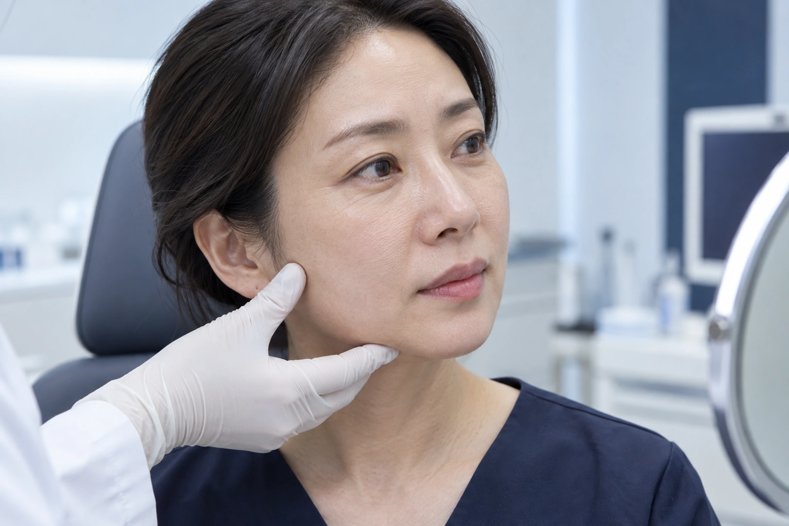 피부결과 탄력을 상담하는 장면을 표현한 AI 생성 이미지